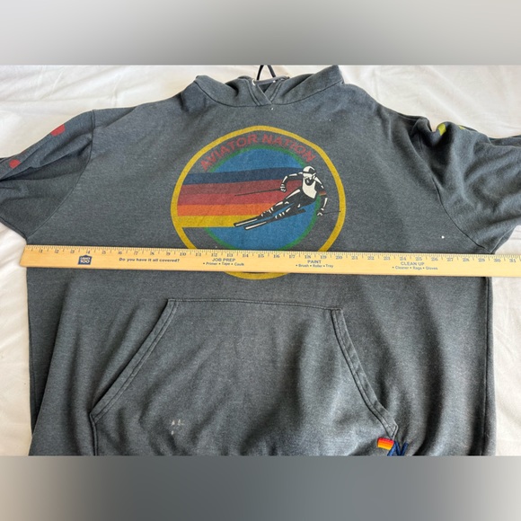 AVIATOR NATION RELAXED PULLOVER HOODIE HEATHER GREY Men XL VAIL COLORADO USA - Picture 10 of 12